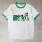 Vintage Irishman leprechaun graphic single stitch ringer tee from major league vintage in London 