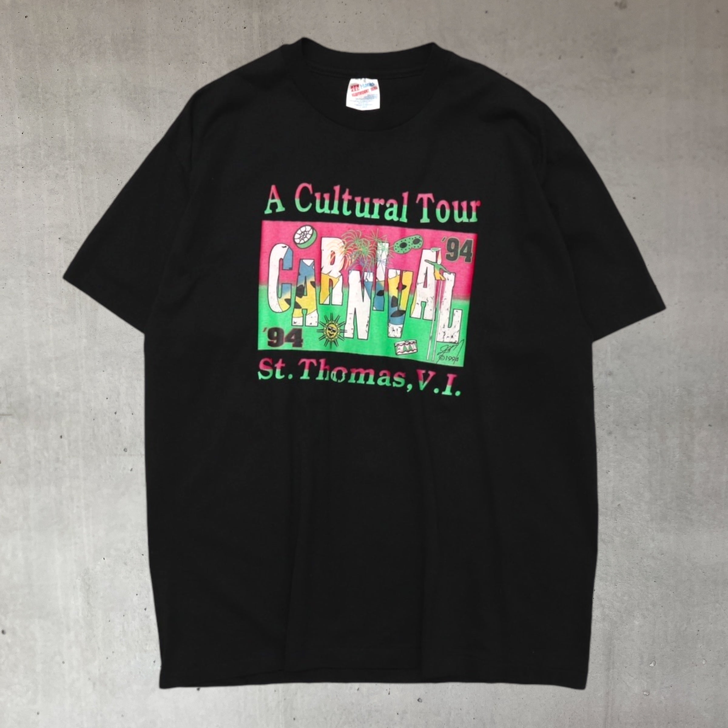 Vintage 90’s carnival celebration single stitch graphic tee from major league vintage in London 