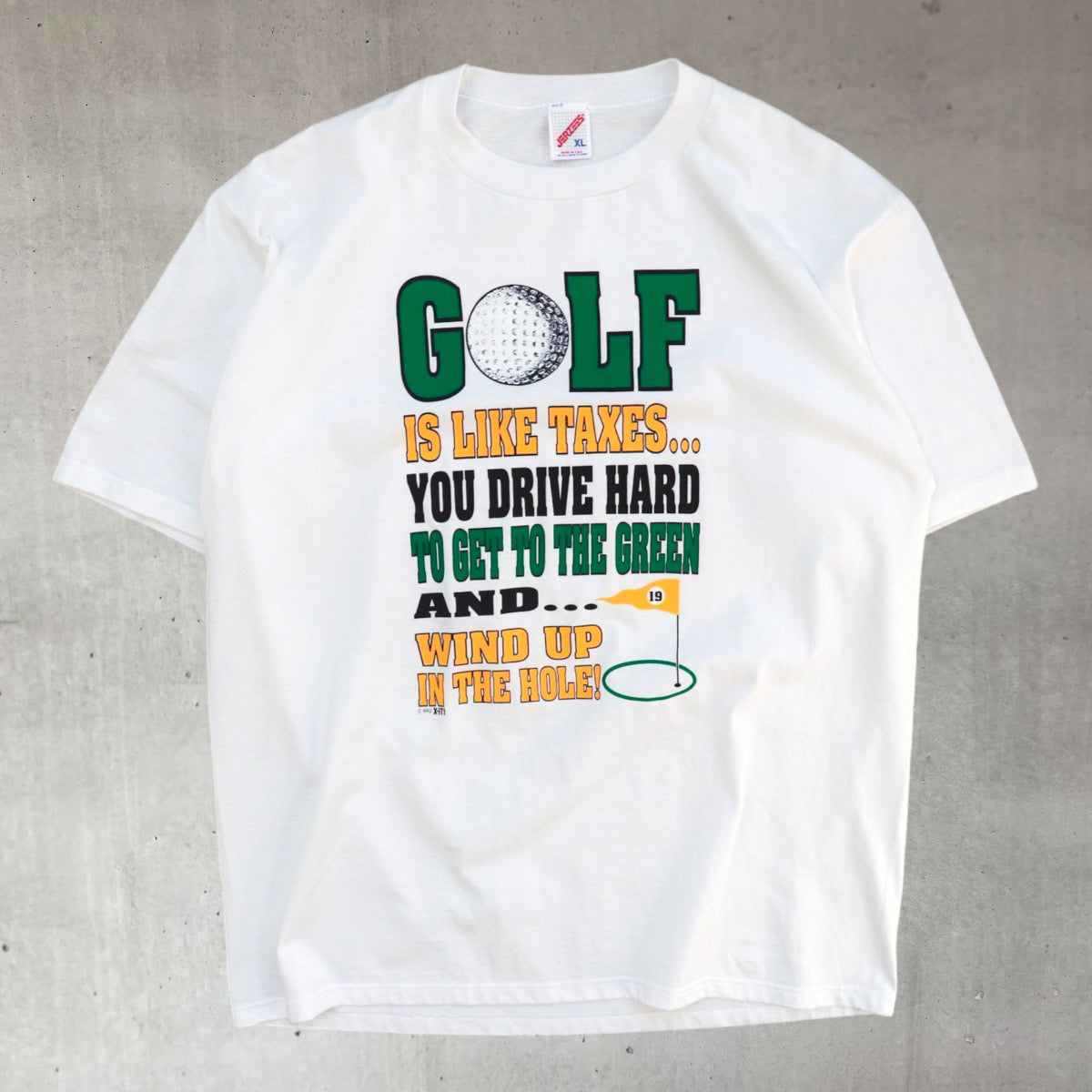 Vintage 90s joke text golf graphic tee from major league vintage in london 