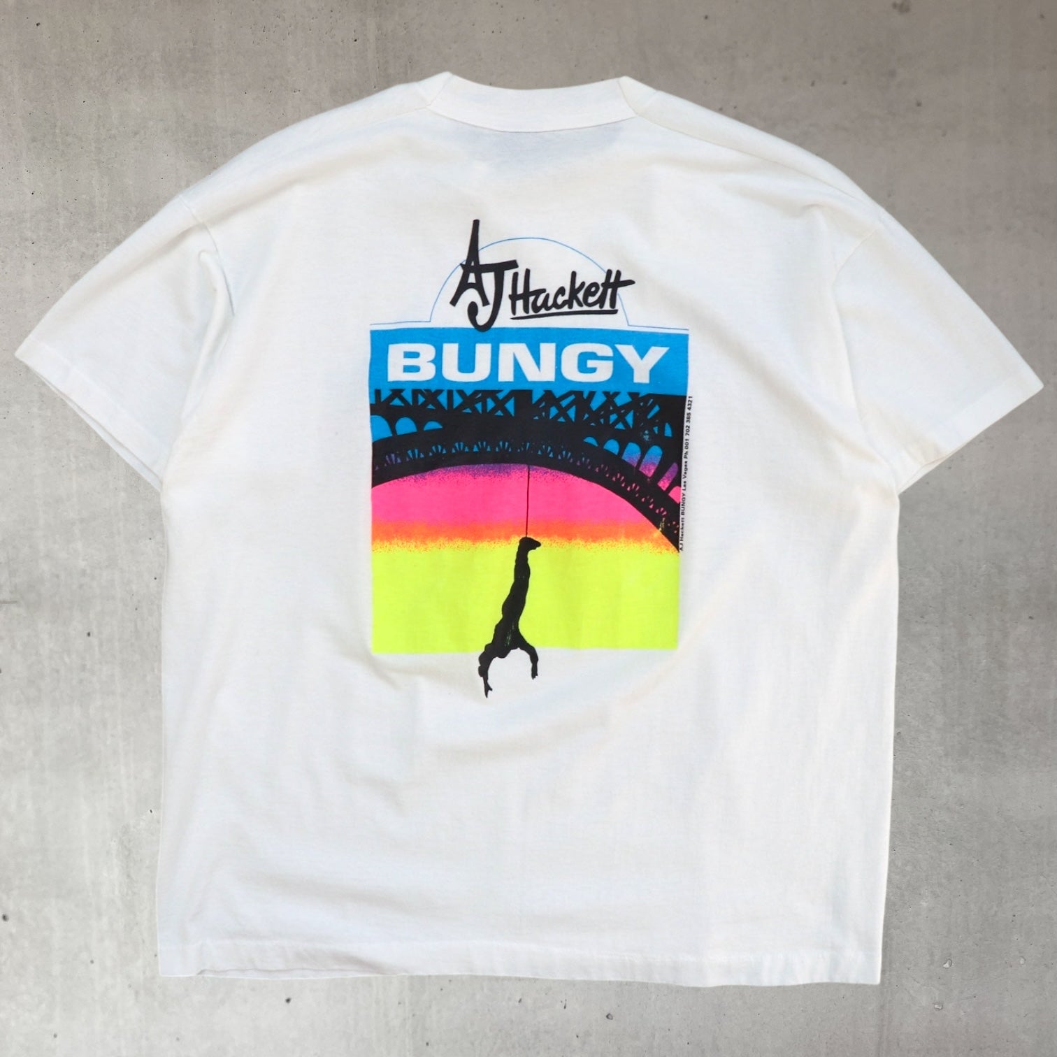 Vintage 90’s bungy jump graphic single stitch tee from major league vintage in London 