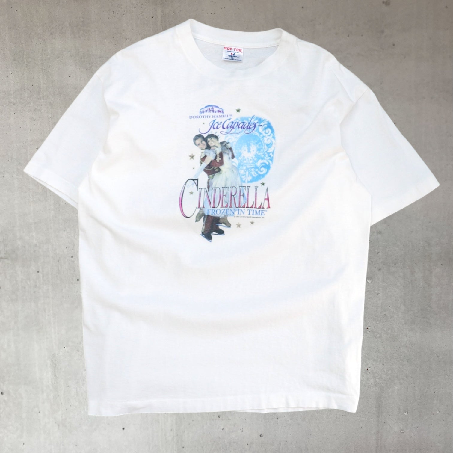 Vintage 90’s Cinderella ice skating theatre promo graphic single stitch tee from major league vintage in london