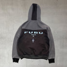 vintage 90s fubu team hip hop rapper hoodie from new york on heavyweight two tone grey cotton