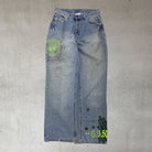 vintage y2k g unit hip hop baggy jeans by the rapper and actor 50 cent with a wide leg and subtle distress